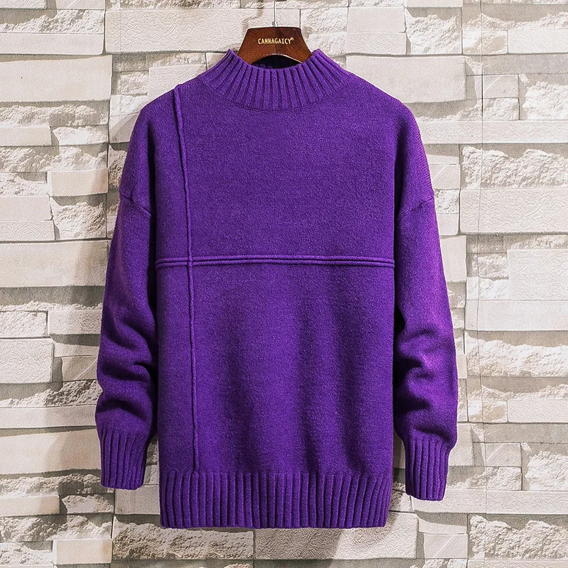 UYUK2019 Autumn And Winter New Self-cultivation Wild Casual Korean Version Of The Semi-high Collar Men's Solid Color Sweaters UYUK2019 Autumn And Winter New Self-cultivation Wild Casual Korean Version Of The Semi-high Collar Men's Solid Color Sweaters