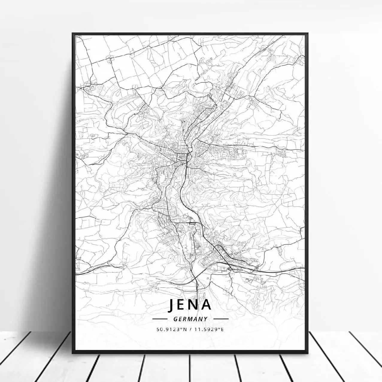 Bremerhaven Leipzig Jena Neuss Munich Kaiserslautern Германия холст Художественная карта