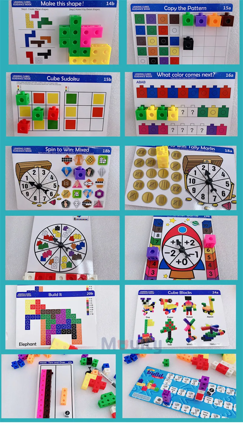 Kids Linking Math Cubes with Activity Cards Set | Educational Toys For Kids