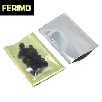 

7x10cm 10000pcs/Lot Golden / Clear Aluminium Foil Open Top Packing Storage Pouch Flat Mylar Vacuum Heat Seal Food Packaging Bag