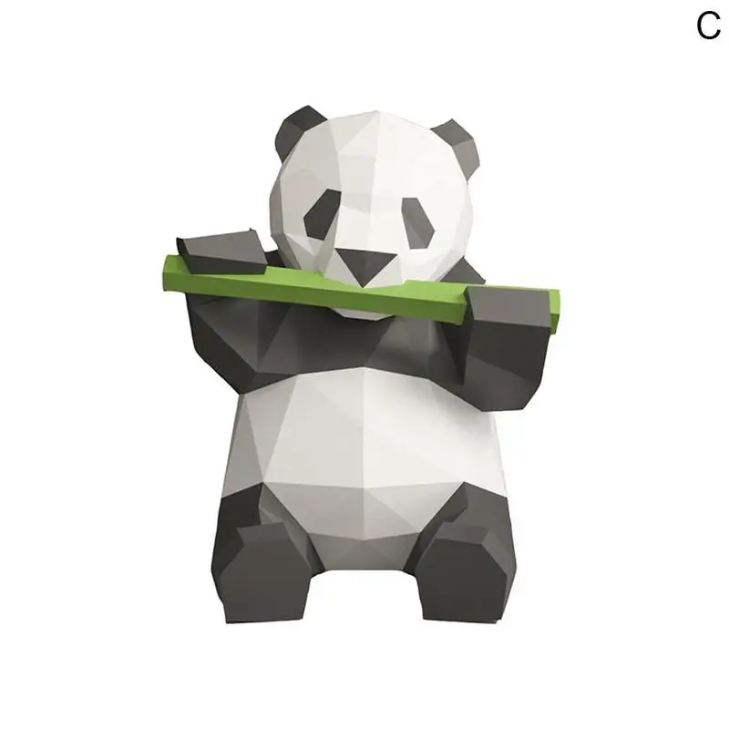 Creative 3D Panda Paper Model DIY Manual Paper Model Hanging Toy For Kids Gifts 3D Panda Animal Papercraft Model Wall Decorative
