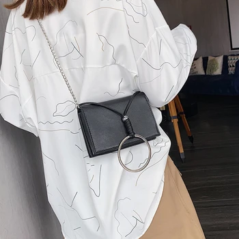 

Mini Women Bags Designer 2019 New Flap Female Luxury Handbags Fashion Ring Shoulder Bags for Women Crossbody Messenger Bag