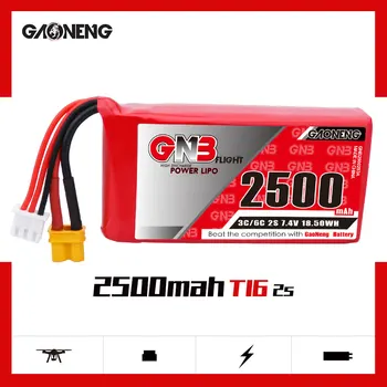 

Gaoneng GNB 2500mAh 2S1P 7.4V 3C/5C Lipo Battery with XT60 and XH JST 3Pin Plug For JUMPER T16 Receive remote control RC Parts