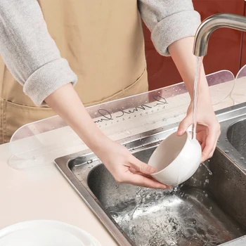 

Household Repeatable Kitchen Suction Cup Type Splash Guard Water Sink Flap Water Barrier Oil-Proof Splashproof Baffle Baffle