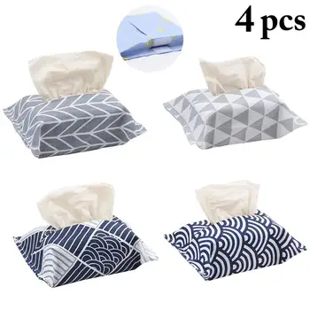 

4PCS Tissue Box Creative Pastoral Style Assorted Tissue Dispenser Tissue Holder Napkin Tissue Holder Paper Rack for Home
