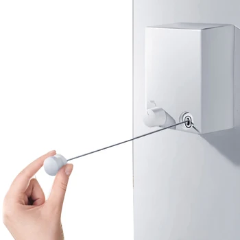 

Indoor Outdoor Retractable Clothesline Laundry Drying Rack Wall Mounted Laundry Dryer Hotel Bathroom Invisible Clothes Line