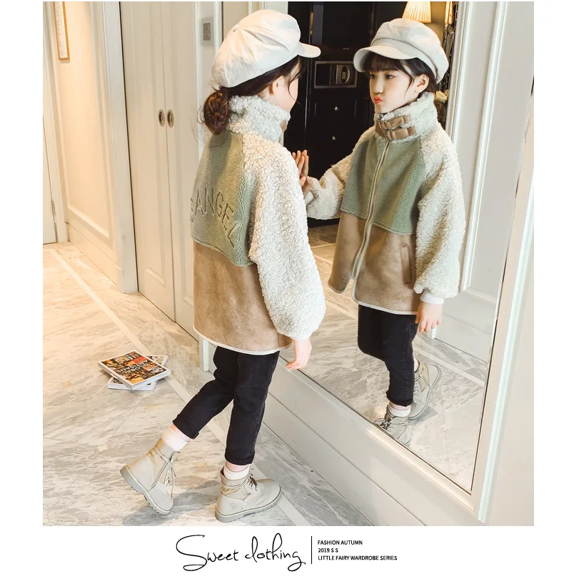 Kinderjacke/куртка для девочек; детские пальто; Зима г.; пальто с искусственным мехом; повседневная одежда для подростков - Цвет: Зеленый