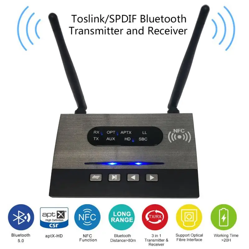 3 в 1 Bluetooth 5 0 передатчик приемник Csr8675 беспроводной музыкальный аудио адаптер AptX HD