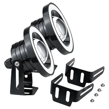 

2pcs Angel Eye bulb With Mounting Brackets 3inch LED Fog Light Driving COB