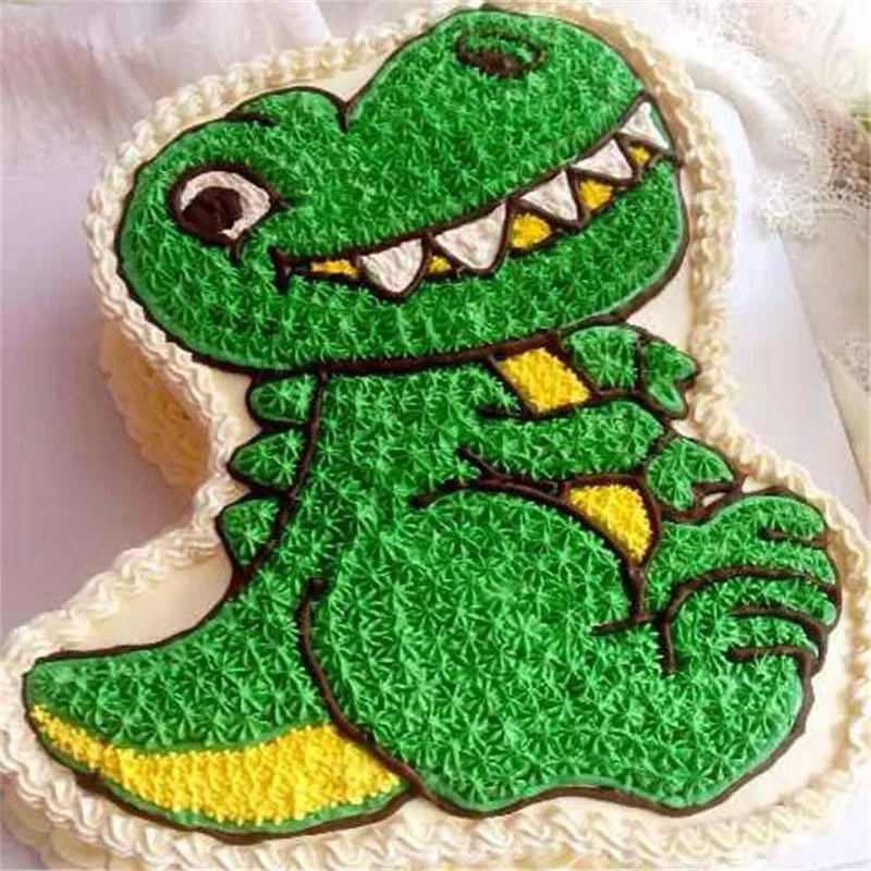 Molde de dinosaurio 3D para panadería, herramientas de horneado DIY, molde  de pastel de Fondant de dibujos animados, molde de aleación de aluminio,  decoración para pastel de cumpleaños para niños - AliExpress