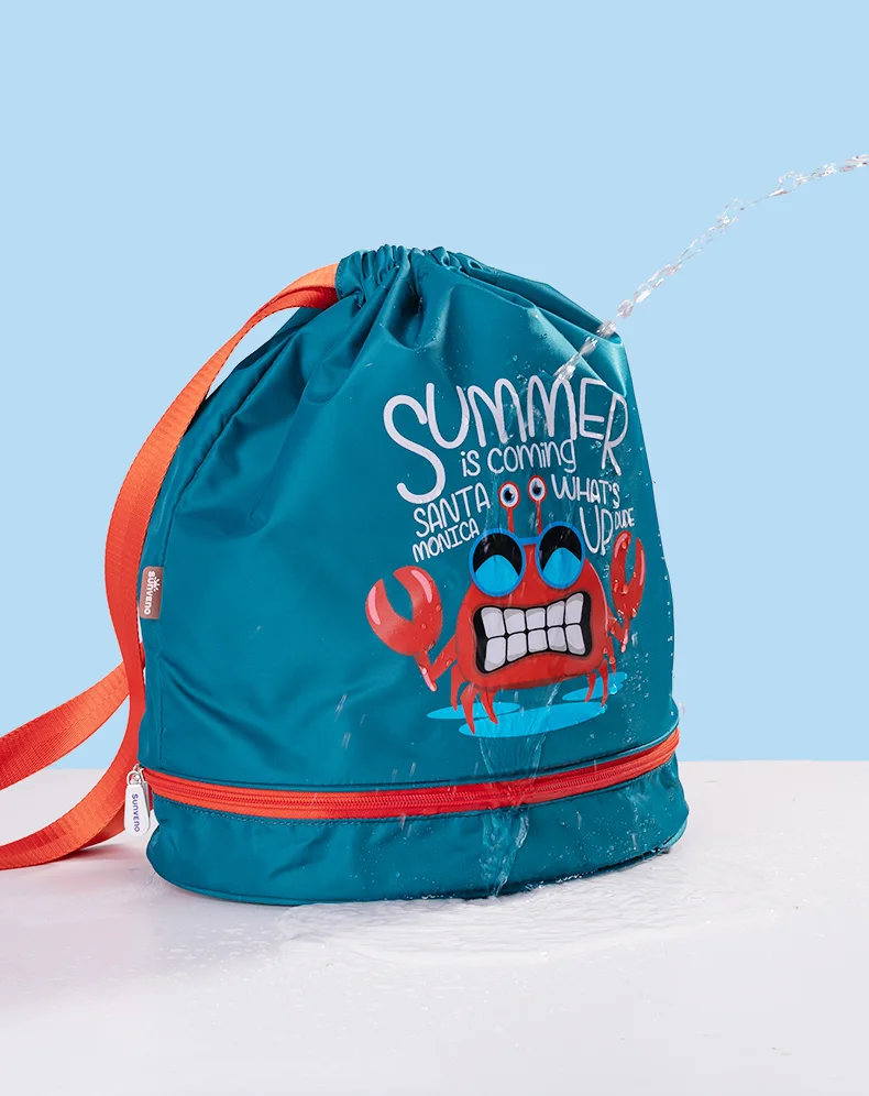 Sunveno Детская сумка детская пляжная сумка Влажная/сухая PE сумка, рюкзак со шнурком