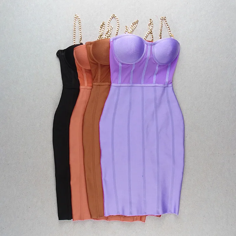 Модное коричневое, оранжевое, фиолетовое, черное облегающее платье, женское летнее платье на бретельках, Клубные платья для вечеринок, Vestidos, сексуальное платье