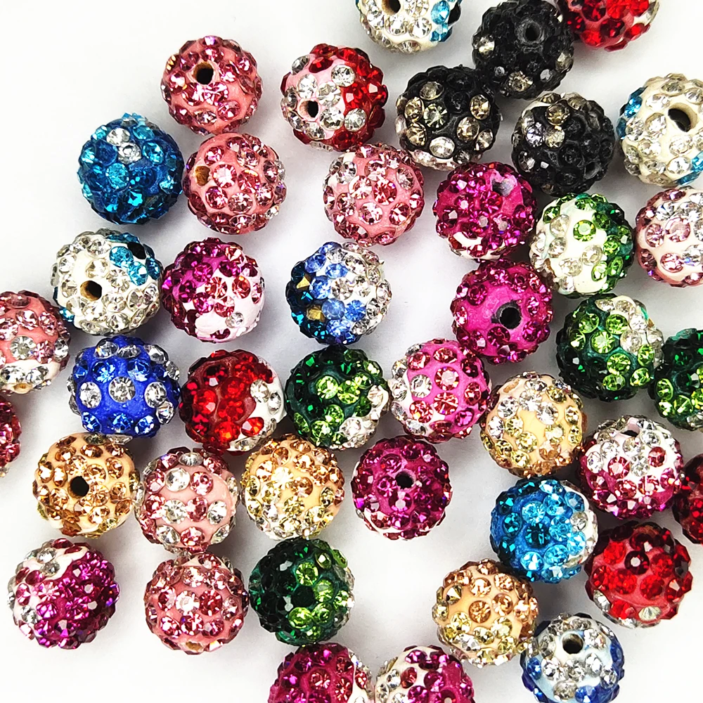 AAAA+Quality 10mm Mixed Colors Three Tone Clay Shamballaa Beads 2Holes Bracelet Pendant Jewelry Accessories DIY | Дом и сад