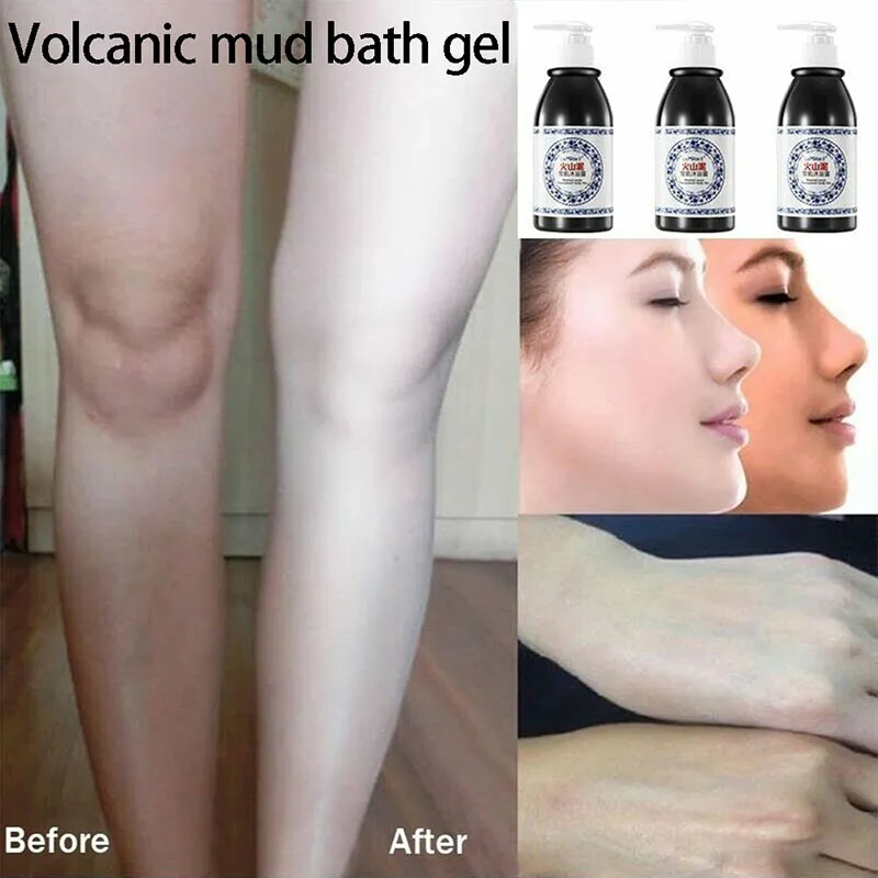 

New Safe Effective Volcanic Mud Shower Gel Whole Body Wash Fast Whitening Deep Clean Skin Moisturizing Exfoliating Body Care