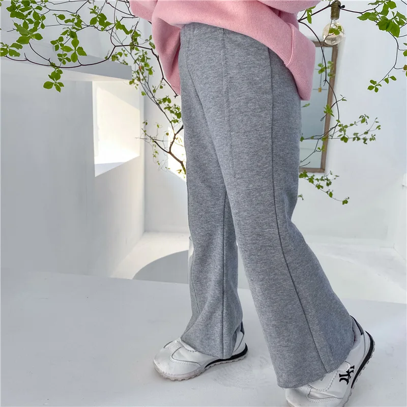 

Весенняя одежда для девочек, детские повседневные спортивные расклешенные брюки для девочек, одежда для детей, одежда, универсальные облегающие Стрейчевые брюки