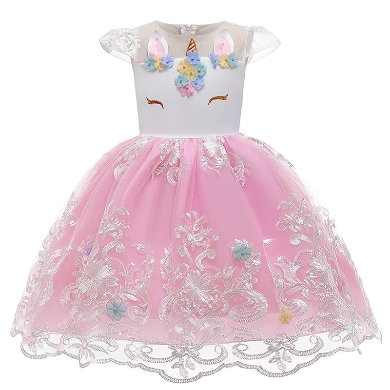 Новое платье для девочек; платье принцессы с единорогом; детское платье для дня рождения; праздничная одежда; рождественское платье для карнавала; детская одежда для свадебной вечеринки