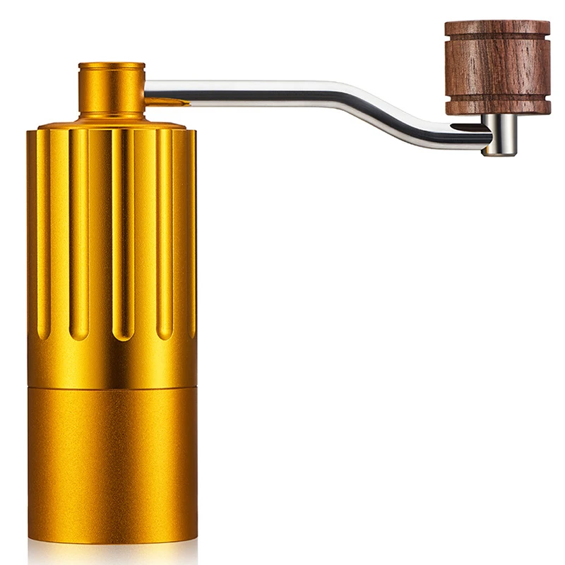 

Mini Manual Stainless Steel Core Coffee Grinder Adjustable Coffee Mill With Storage Rubber Loop Easy Cleaning Portable-Gold