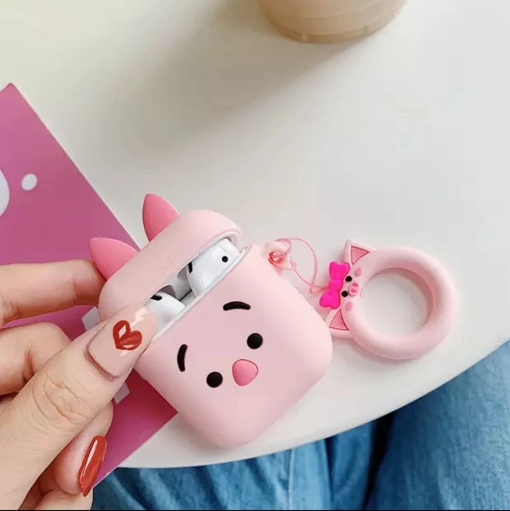 C1 Чехол для airpods с милым котом из мультфильма, защитный чехол с милым ремешком, силиконовый чехол для air pods 2, беспроводной чехол для наушников - Цвет: C1