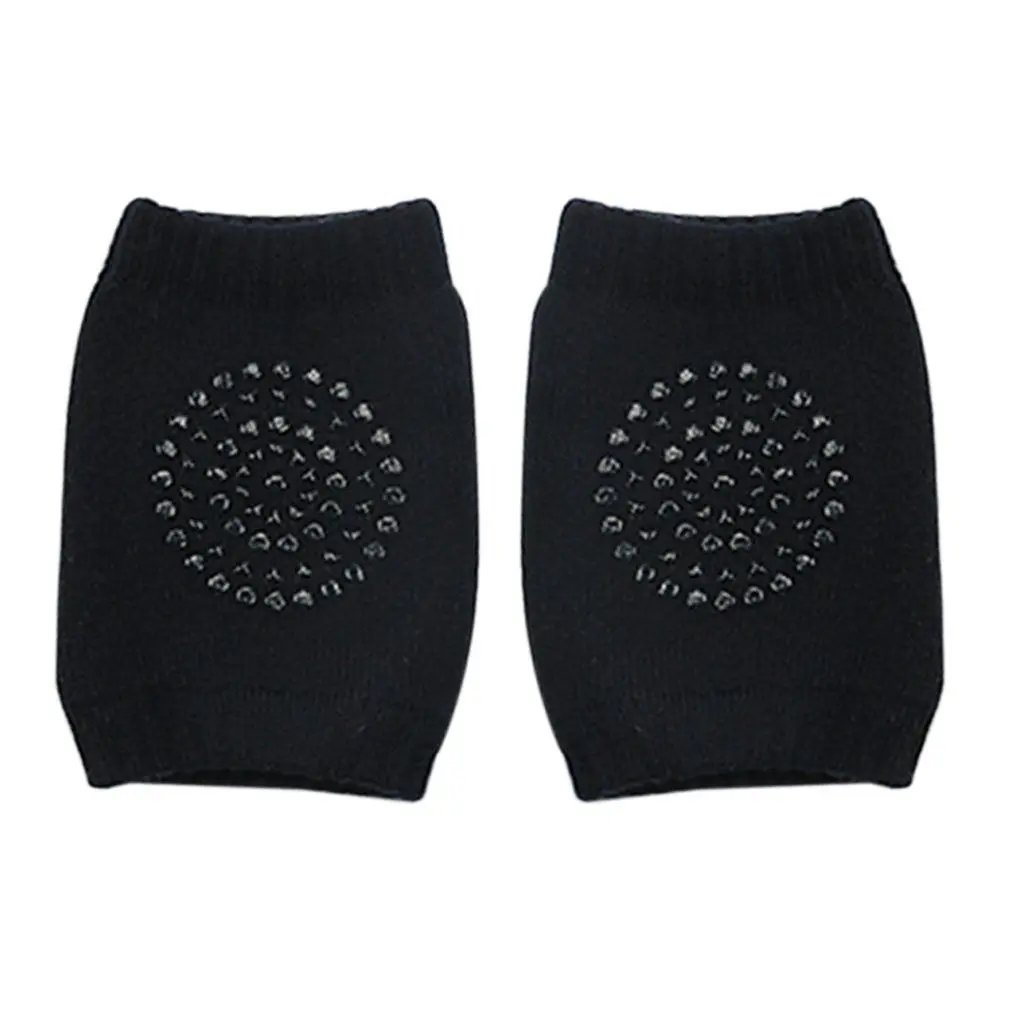 dark navy blue 1 пара, детские защитные наколенники, утепленные махровые Нескользящие защитные аксессуары для ползания, детские гетры, наколенники - Цвет: dark navy blue