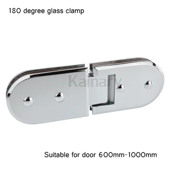 

Extended bathroom glass clip 304 stainless steel arc beveled mirror finish 180 degree heavy glass door hinge