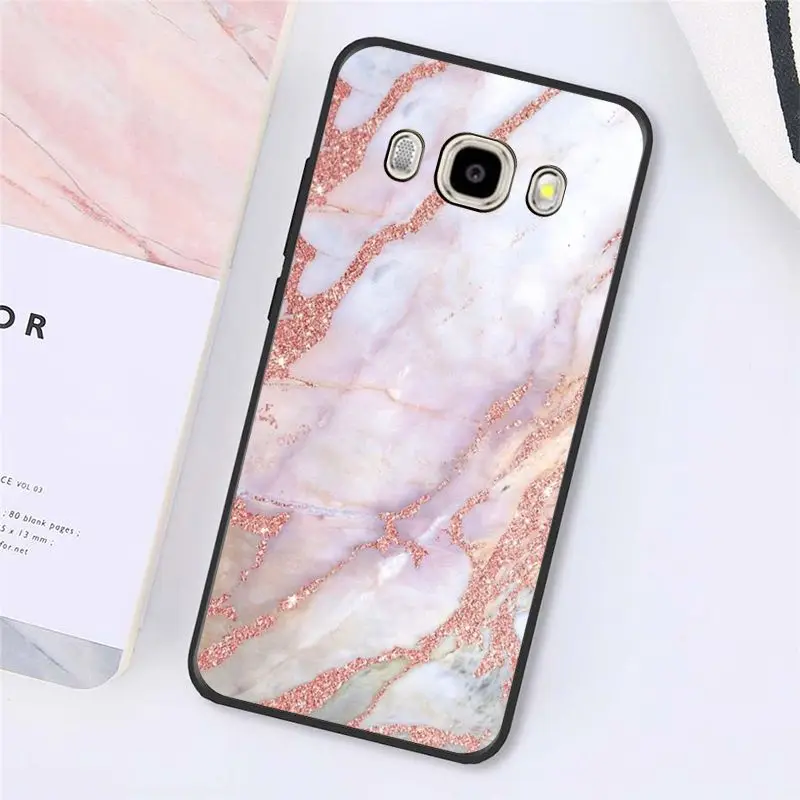 Love Heart Gold Rose Marble Stripes