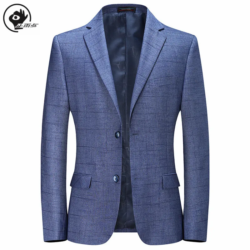 

Little Raindrop Suit Jacket Mens Brand High Quality England Style Single-breasted Plaid Blazer Mens Walking Suits