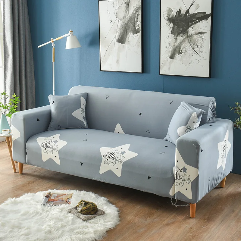 

Microfine Sofa Cover Slipcovers for Furniture Polyester Couch Cover for Living Room Elastic Universal Elastic with Star Pattern