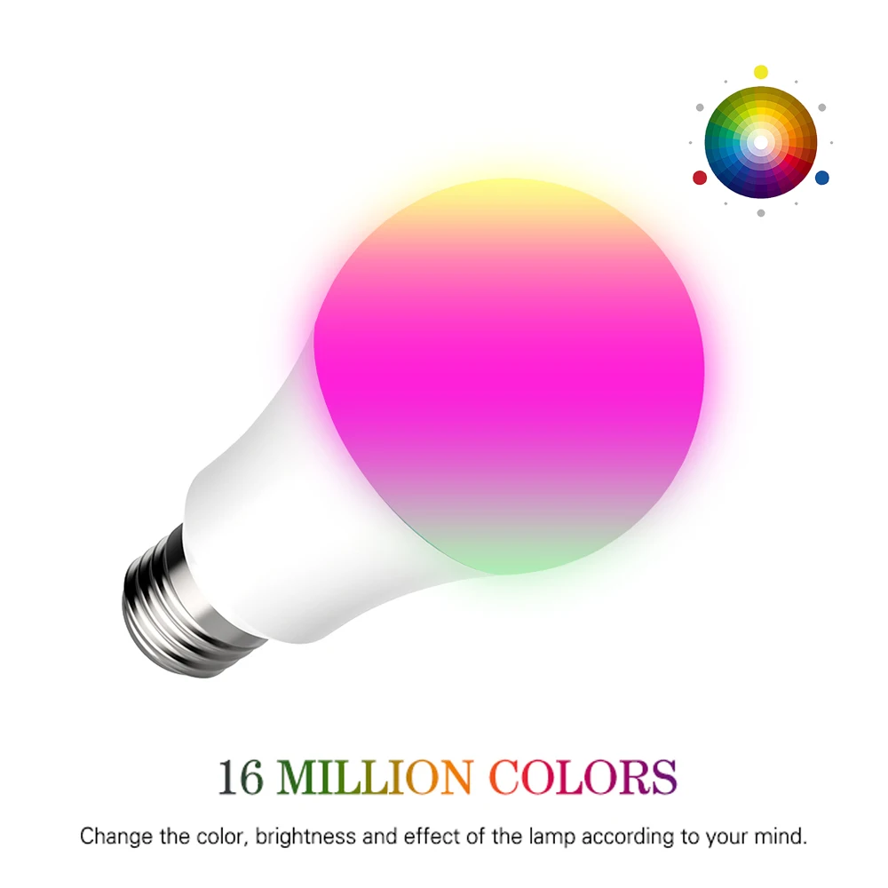 Светодиодная смарт лампа AVATTO 9 Вт RGB + CW E27 светодиодная с дистанционным