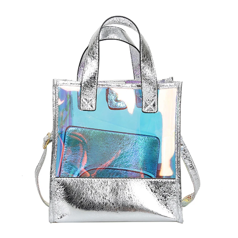 Bolsa Bolso transparente de PVC para mujer. bolsos cruzados de hombro  transparentes. embrague (plata Ehuebsd Nuevos Originales