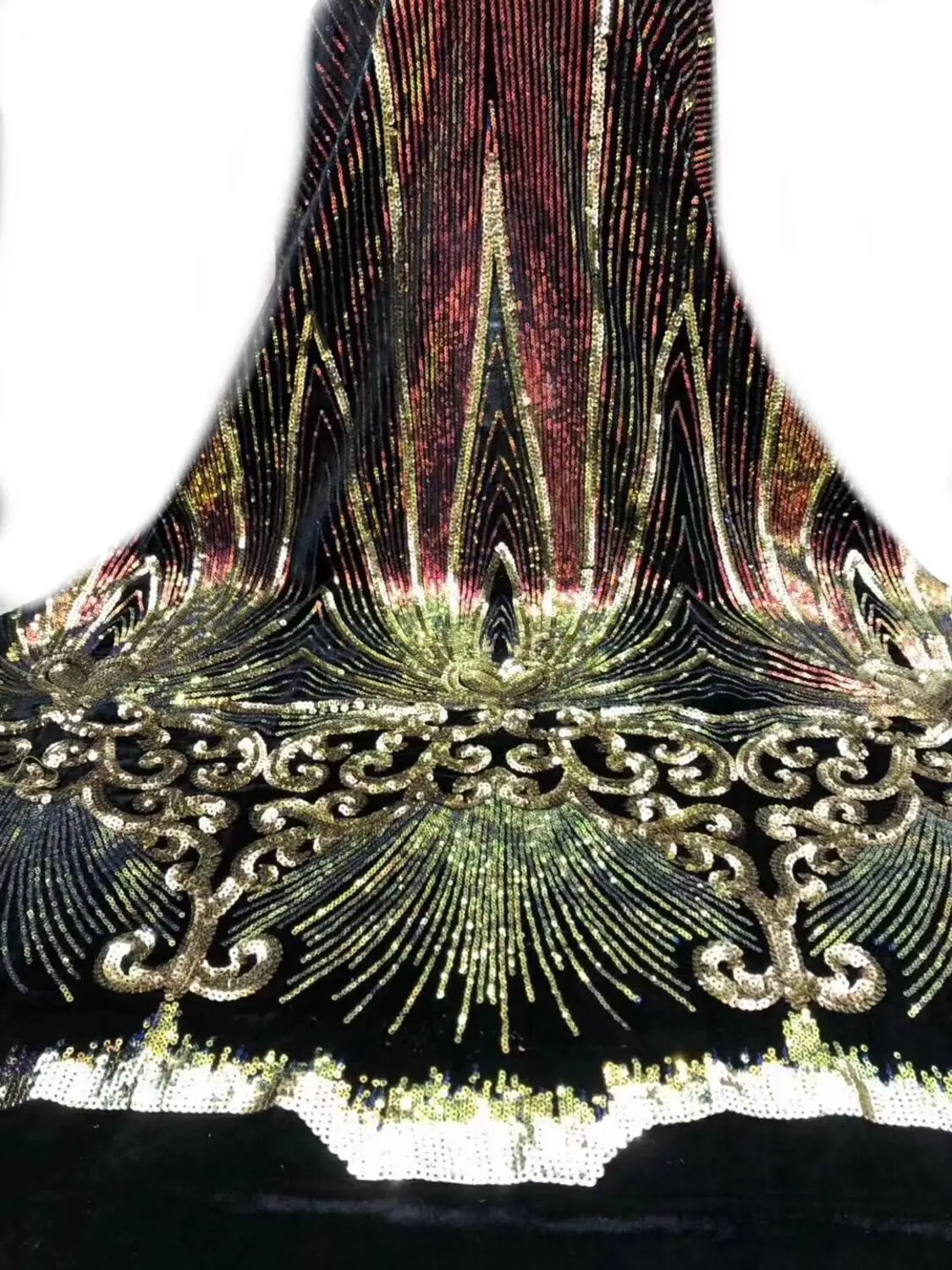 

African lace fabric 5yds/pce colorful sequins velvet fabrics women gorgeous luxury exclusive party asoebi bright dress 2019 new
