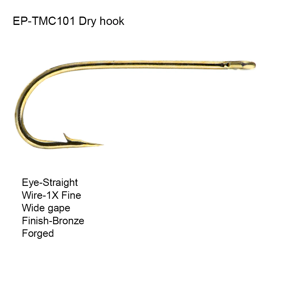 Eupheng 100 шт. EP-TMC101 крючок для сухой рыбалки прямой 1X Тонкий крючок широкий зазор кованый крючок для ловли нахлыстом