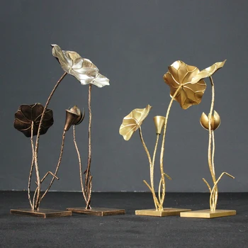 

Large Metal Lotus Flower Fengshui Crafts Bring Lucky Fortune Wedding Decoration Living Room Antique Home Decor Decoracion Hogar