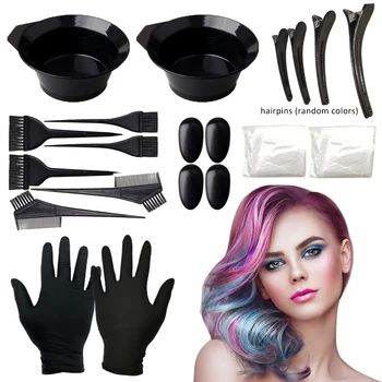 

23 Pieces Hair Dye Coloring Kit Hair Dye Tools Hair Tinting Bowl Comb Dye Brush Ear Cover Gloves for Salon DIY Hair Coloring