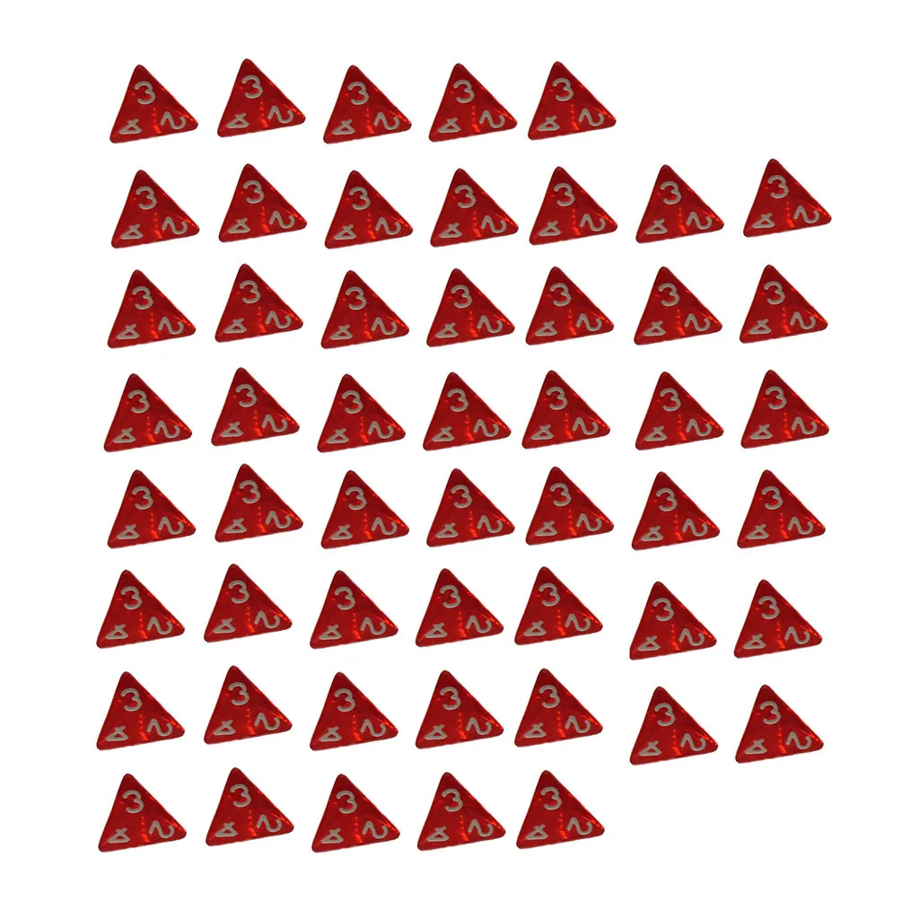 50-Pack 4 Sided Gem Dices D4 Dice D&D TRPG Board Game Supplies