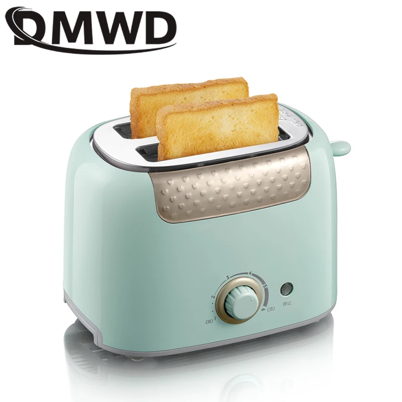 DMWD Household Toaster With 2 Slices Slot Automatic Warm Multifunctional Breakfast Bread baking Machine 680W Toast Maker EU US