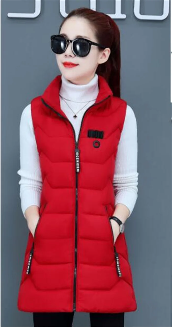 petite long puffer coat 2021 New Autumn Winter Women's Vest Mid-Length Coat Slim Waistcoat Large Size Thicken Zipper Hooded Removable Ladies Vest Jacket white puffer coat