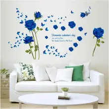 [SK9195B] Bluelover Роза вход в спальню гостиная телвизор для ванной комнаты украшения фона наклейки на стену