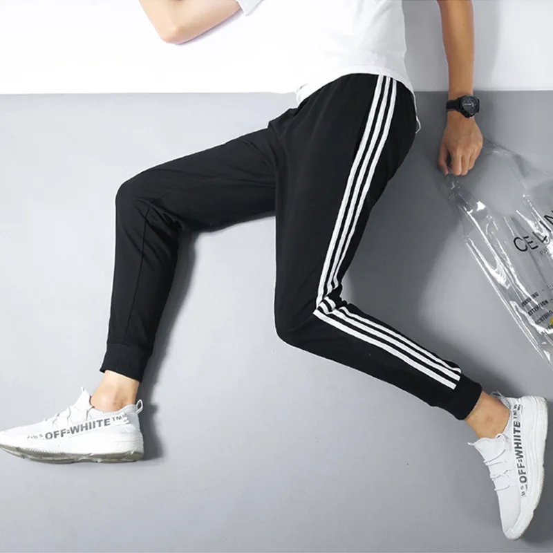 

Autumn Men Casual Athletic Pants Youth Men Korean-style Beam Leg Three Bars Casual Trousers Paragraph Four Seasons
