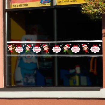 

[SHIJUEHEZI] Christmas Window Stickers Vinyl DIY Children Wall Decals for Living Room Bedroom Shop Glass New Year Decoration
