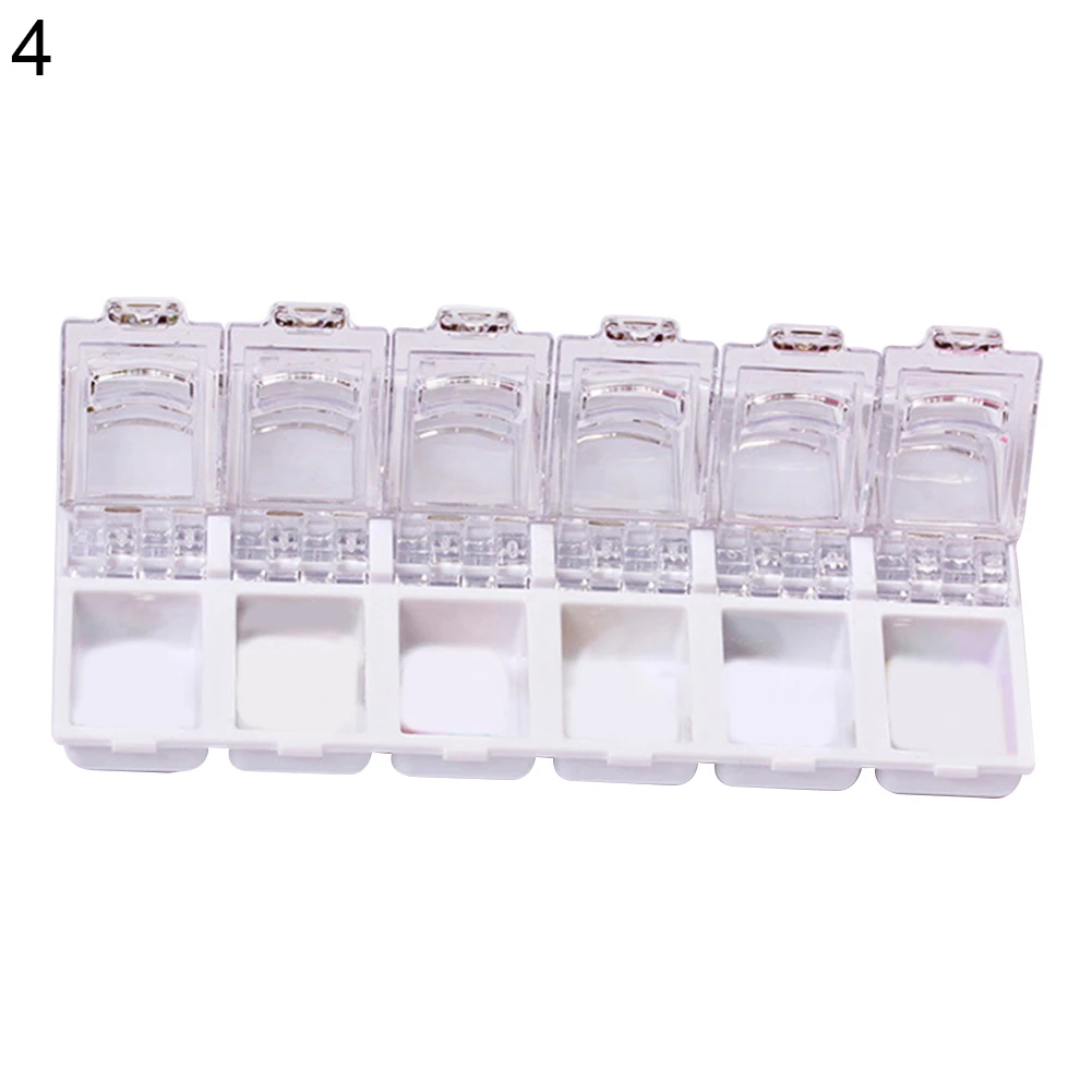 12 сеток Регулируемая прозрачная пластиковая коробка для хранения для маленьких компонентов ящик для ювелирных инструментов бусина таблетки органайзер для ногтей