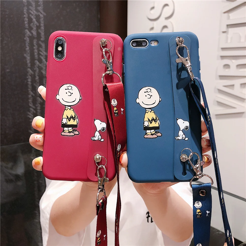 Чехол для телефона с ремешком на запястье IPhone 11 pro XR XS MAX милый силиконовый чехол