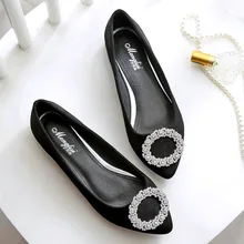 Большие размеры 33-44, большие размеры с украшением в виде кристаллов cricle; из флока; женская обувь на плоской подошве женское обувь для вождения с острым носком мягкие кожаные туфли на низкой подошве стразы; туфли без задника NS64