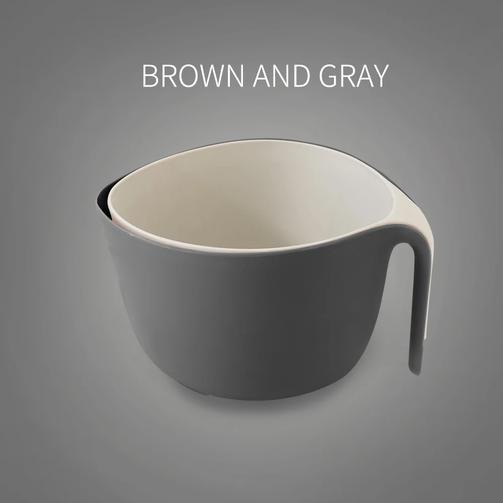 XYj чаша Слив Фильтр для воды корзина многофункциональная кухонная Дуршлаг 2 слоя креативный фруктовый растительный моющий сушилка - Цвет: blown and gray