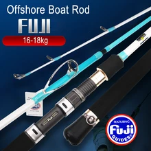 2 Sections FUJI Offshore Fishing Rod Spinning 1.8/2.1/2.4m 40-80# Boat Jigging Rod Pole Bait Weight 80-350g Max Fishing 16-18KG