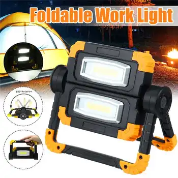 

100W LED Floodlight Work Light COB Rechargeable Spotlight Battery/USB Charging Outdoor Floodlight for Camping Emergency Lighting