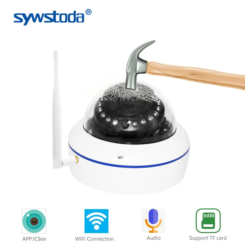 Купольная камера видеонаблюдения 1080P Wi Fi ONVIF P2P слот для TF карты 5 Мп|Камеры