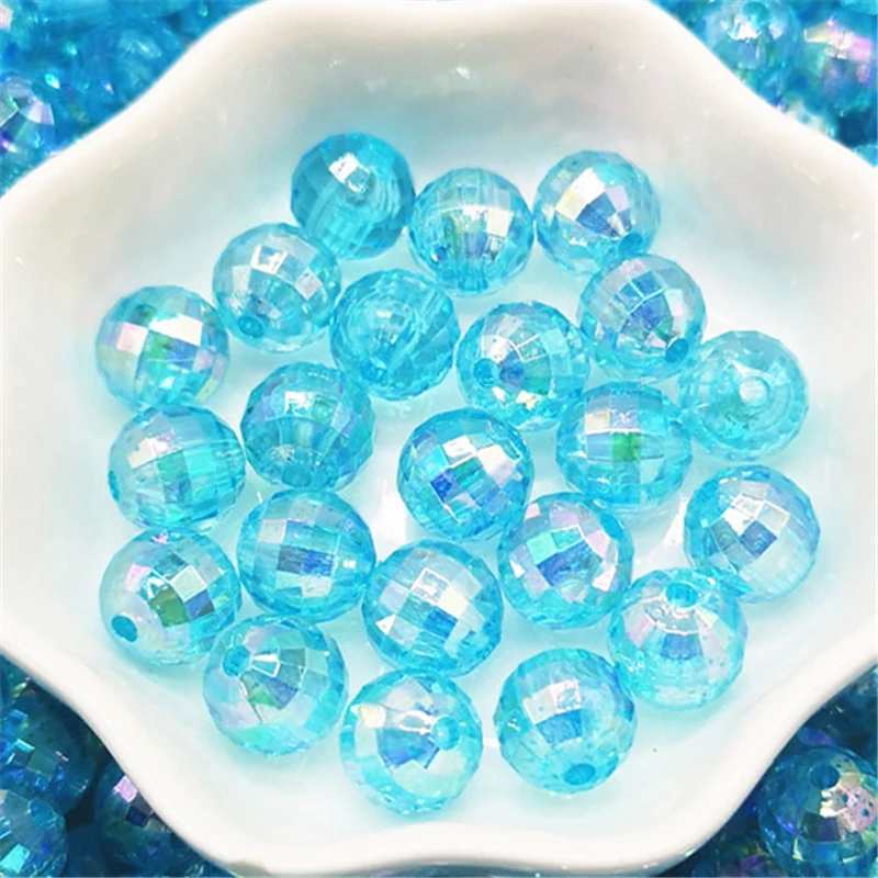 Acrylic Beads 6/8 10mm Transparent Electroplated AB Color