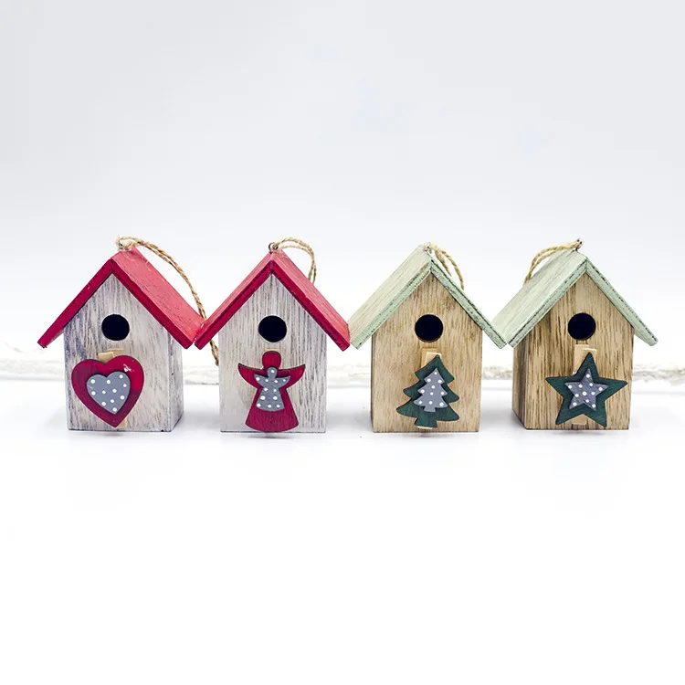 3D деревянный дом, Рождественское украшение, ангел, звезда, сердце, дом, рождественская елка, подвесные Подвески, рождественские вечерние украшения для дома, год