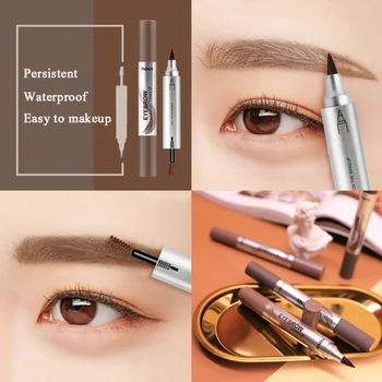 

2 In 1 Eyebrow Dyeing Cream Liquid Eyebrow Pencil Waterproof Smudge-Proof Long-Lasting Eyebrow Enhancer Eye makeup