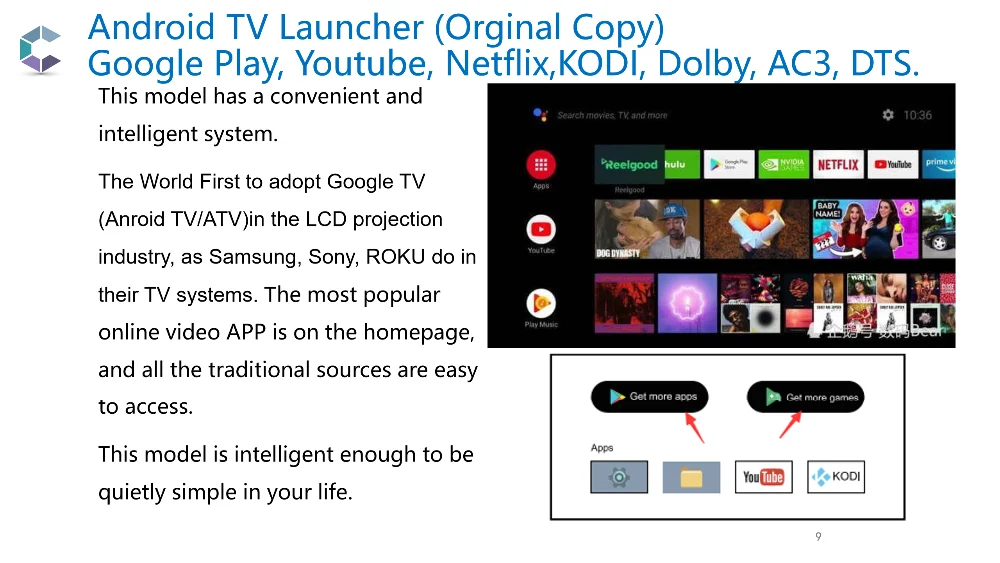 Android9.0 Portable Projector BBQ4--Big Step for LCD Projector_09